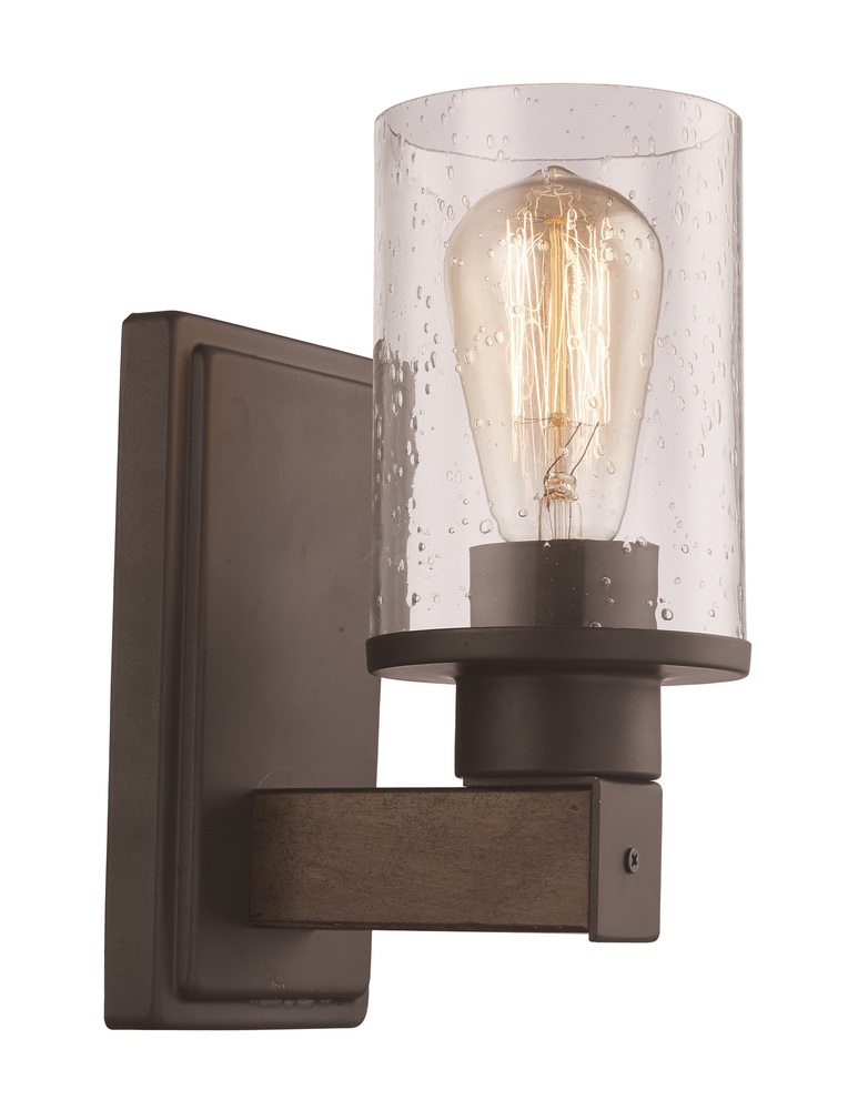 1LT WALL SCONCE SEEDED RUSTIC-